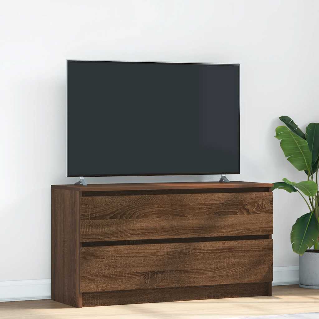TV Cabinet Brown Oak 100x35x54 cm Engineered Wood