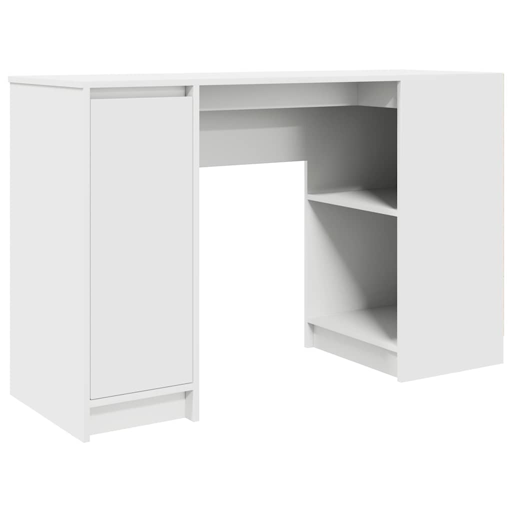 Compact White Desk 120x42x76 cm - Engineered Wood Design