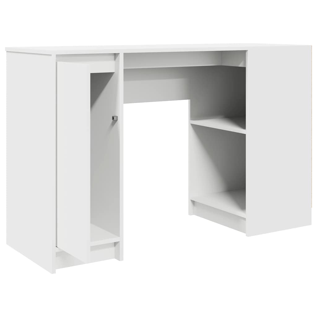 Compact White Desk 120x42x76 cm - Engineered Wood Design