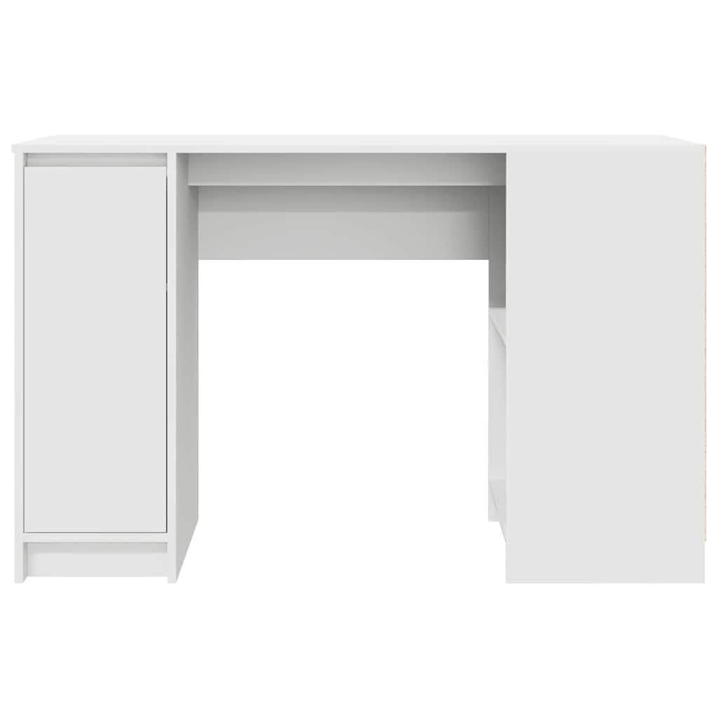Compact White Desk 120x42x76 cm - Engineered Wood Design