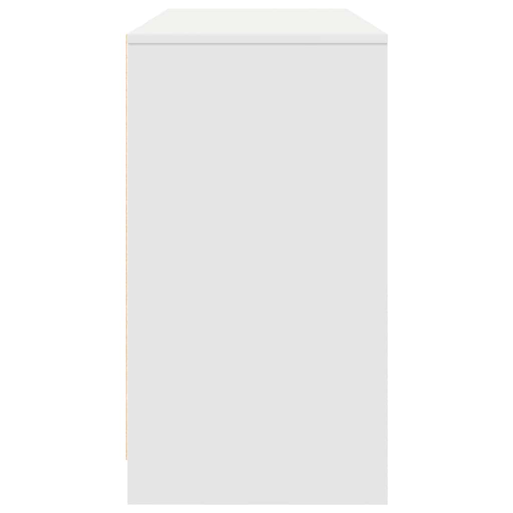 Compact White Desk 120x42x76 cm - Engineered Wood Design