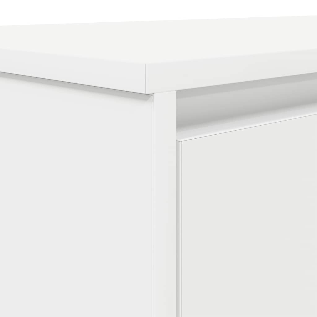 Compact White Desk 120x42x76 cm - Engineered Wood Design