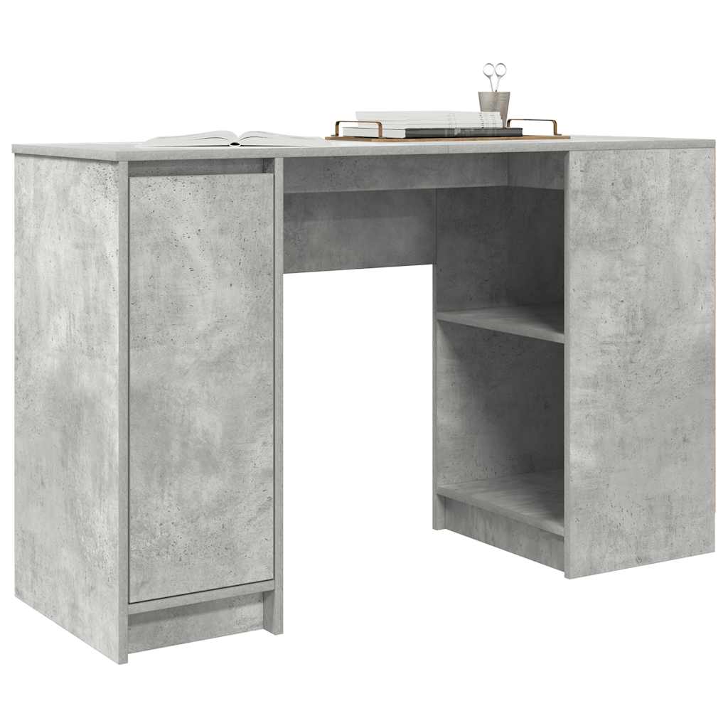 Stylish Concrete Grey Wood Desk 120x42x76 cm - Modern Home Office