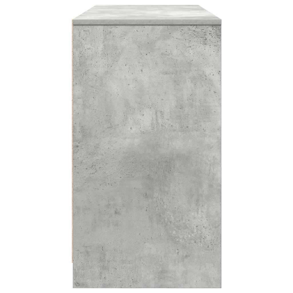 Stylish Concrete Grey Wood Desk 120x42x76 cm - Modern Home Office