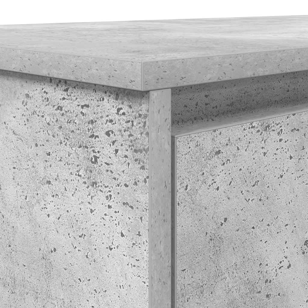 Stylish Concrete Grey Wood Desk 120x42x76 cm - Modern Home Office