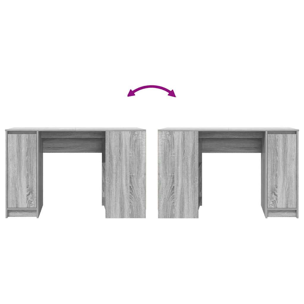 Grey Sonoma Engineered Wood Desk - 120x42x76 cm Modern Design
