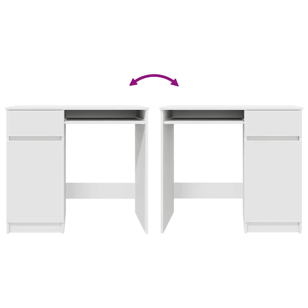 White Engineered Wood Desk 86x49x76 cm - Sleek & Durable Design
