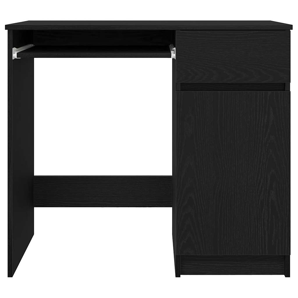 Black Oak Desk 86x49x76cm - Stylish Engineered Wood Design