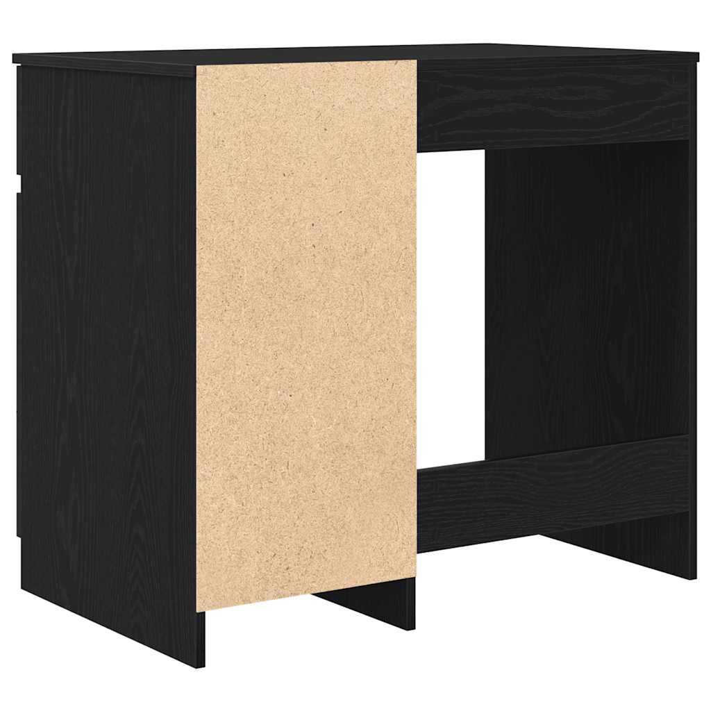 Black Oak Desk 86x49x76cm - Stylish Engineered Wood Design