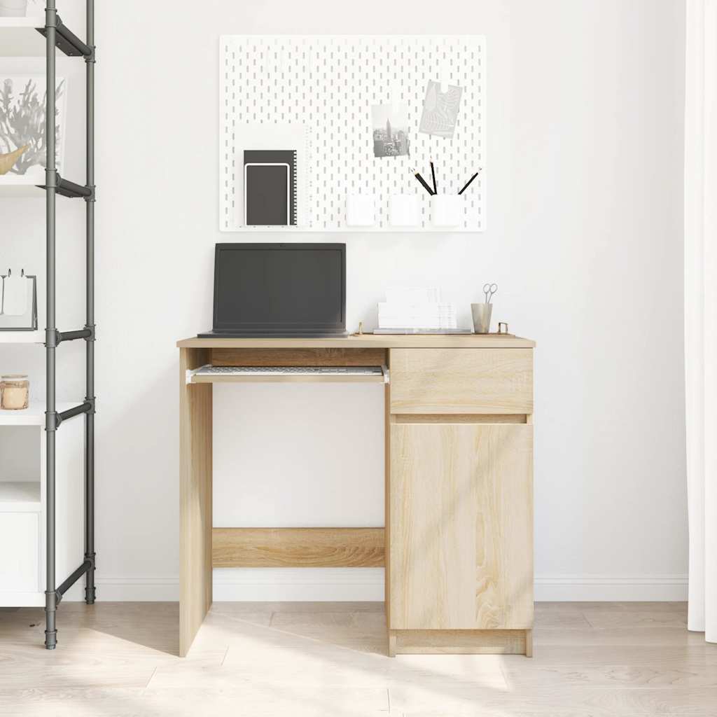 Compact Desk Sonoma Oak Engineered Wood 86x49x76 cm