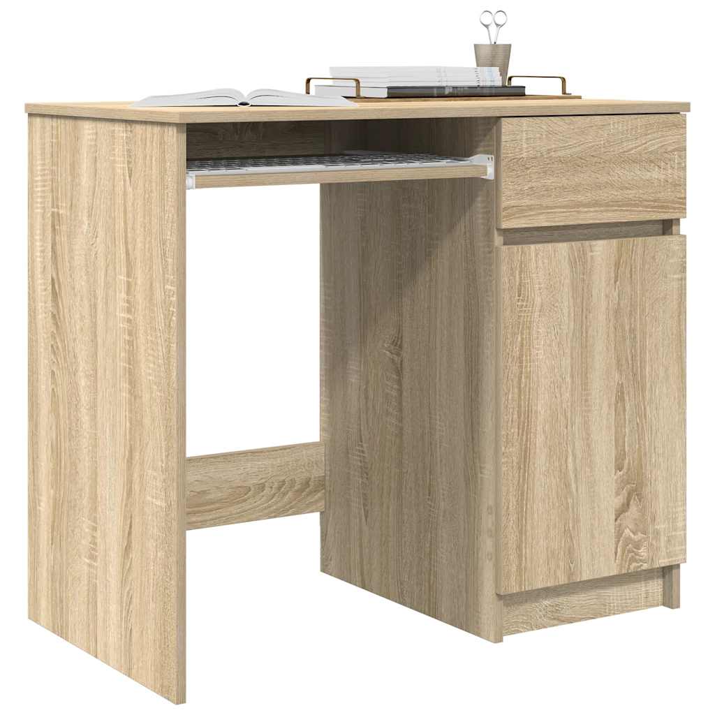 Compact Desk Sonoma Oak Engineered Wood 86x49x76 cm