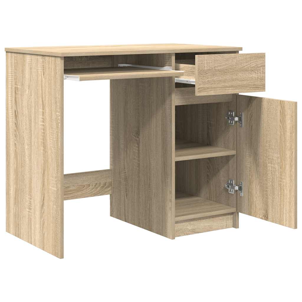 Compact Desk Sonoma Oak Engineered Wood 86x49x76 cm