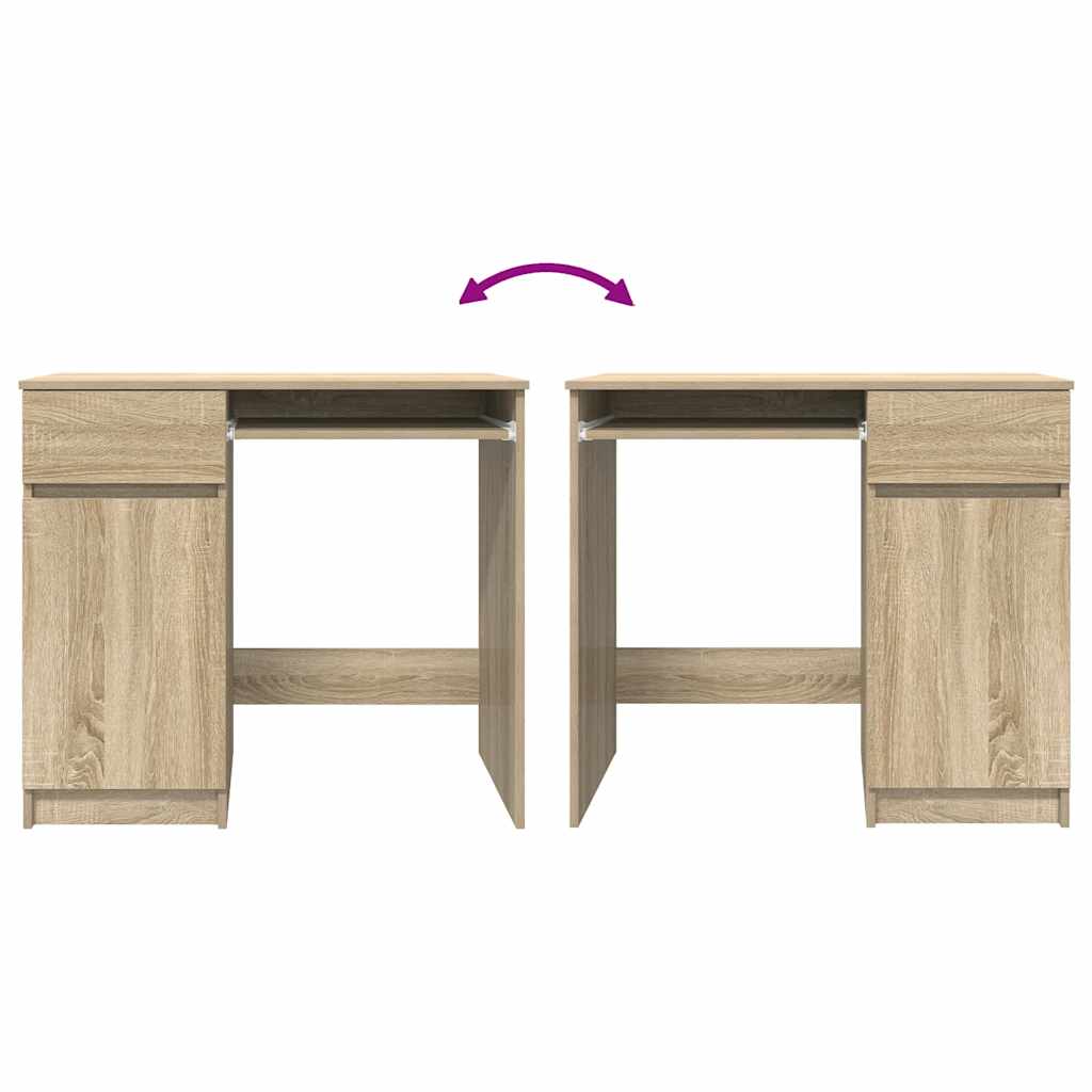 Compact Desk Sonoma Oak Engineered Wood 86x49x76 cm