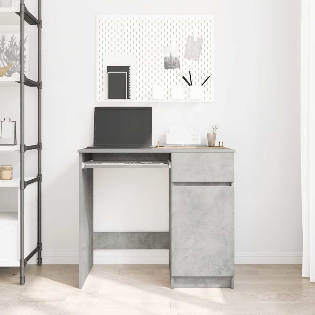 Concrete Grey Engineered Wood Desk - 86x49x76 cm