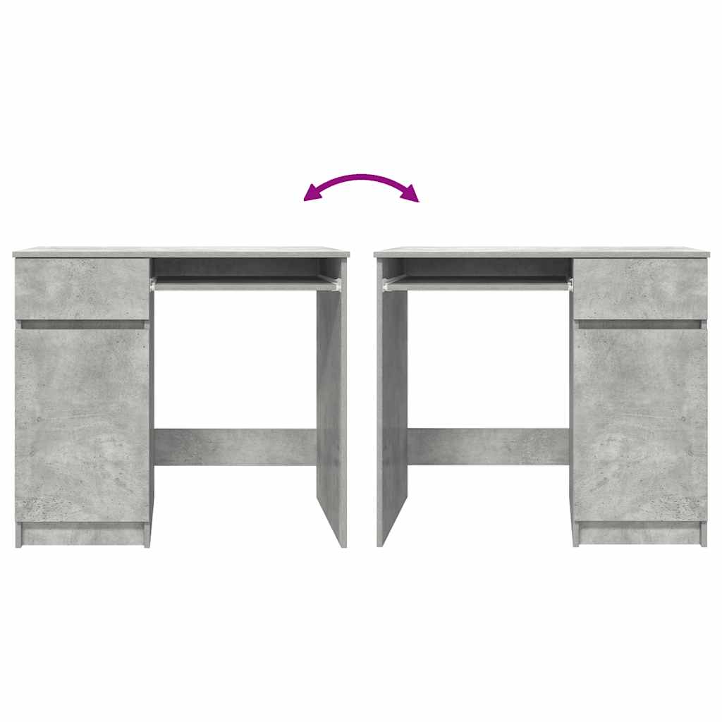Concrete Grey Engineered Wood Desk - 86x49x76 cm
