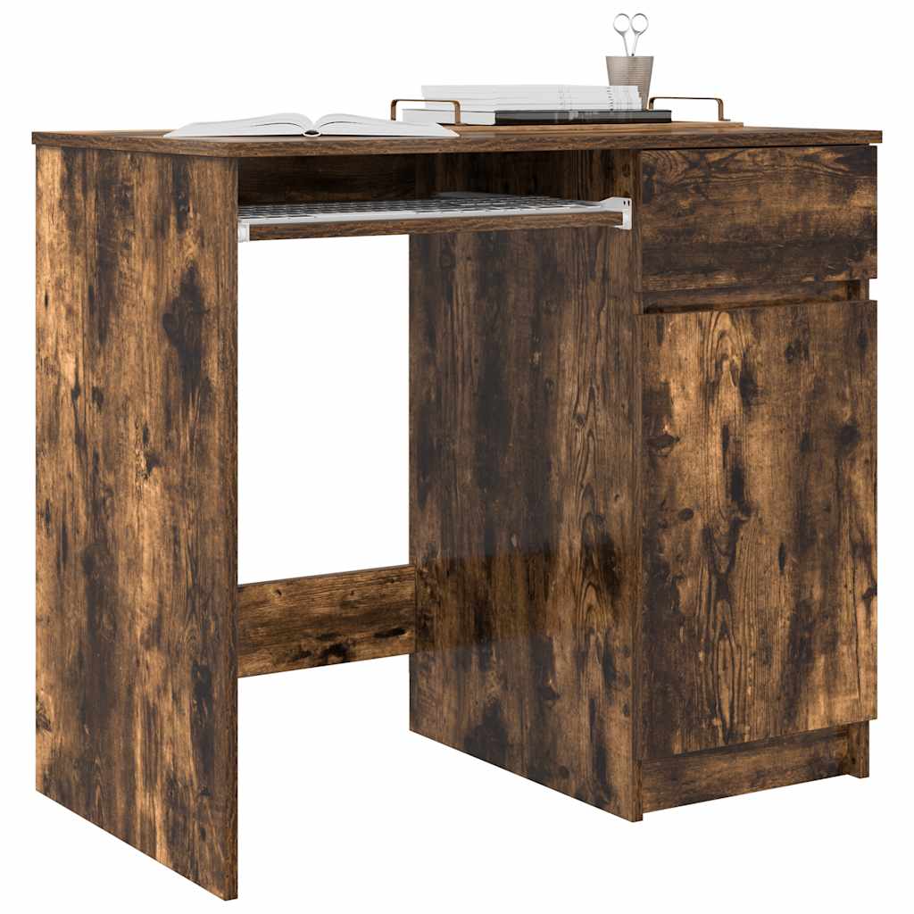 Smoked Oak Desk 86x49x76 cm - Stylish Engineered Wood Design