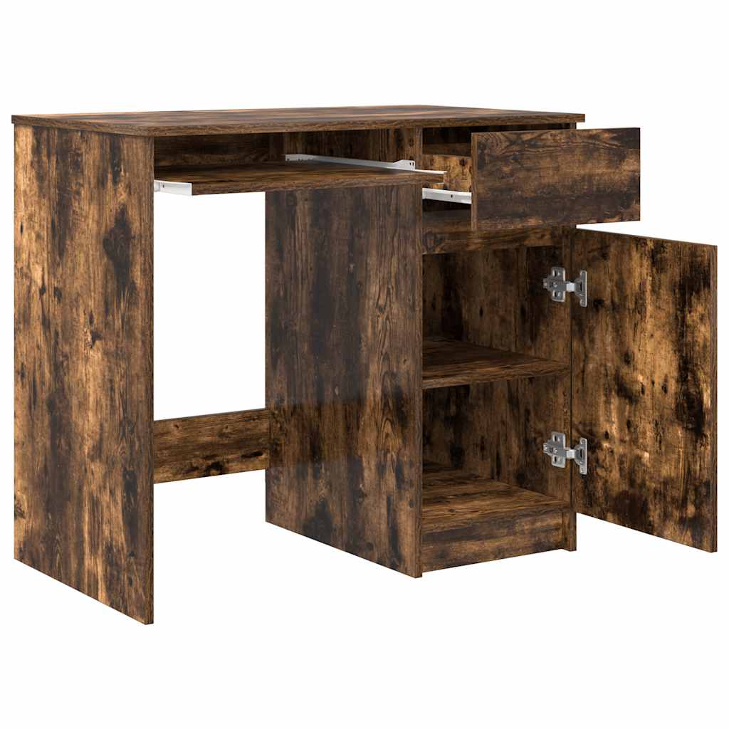 Smoked Oak Desk 86x49x76 cm - Stylish Engineered Wood Design