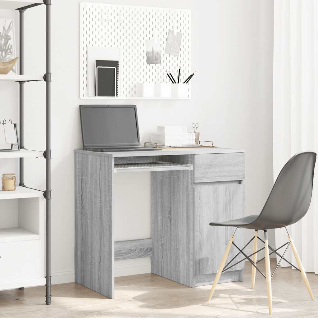 Grey Sonoma Desk - Engineered Wood, 86x49x76 cm