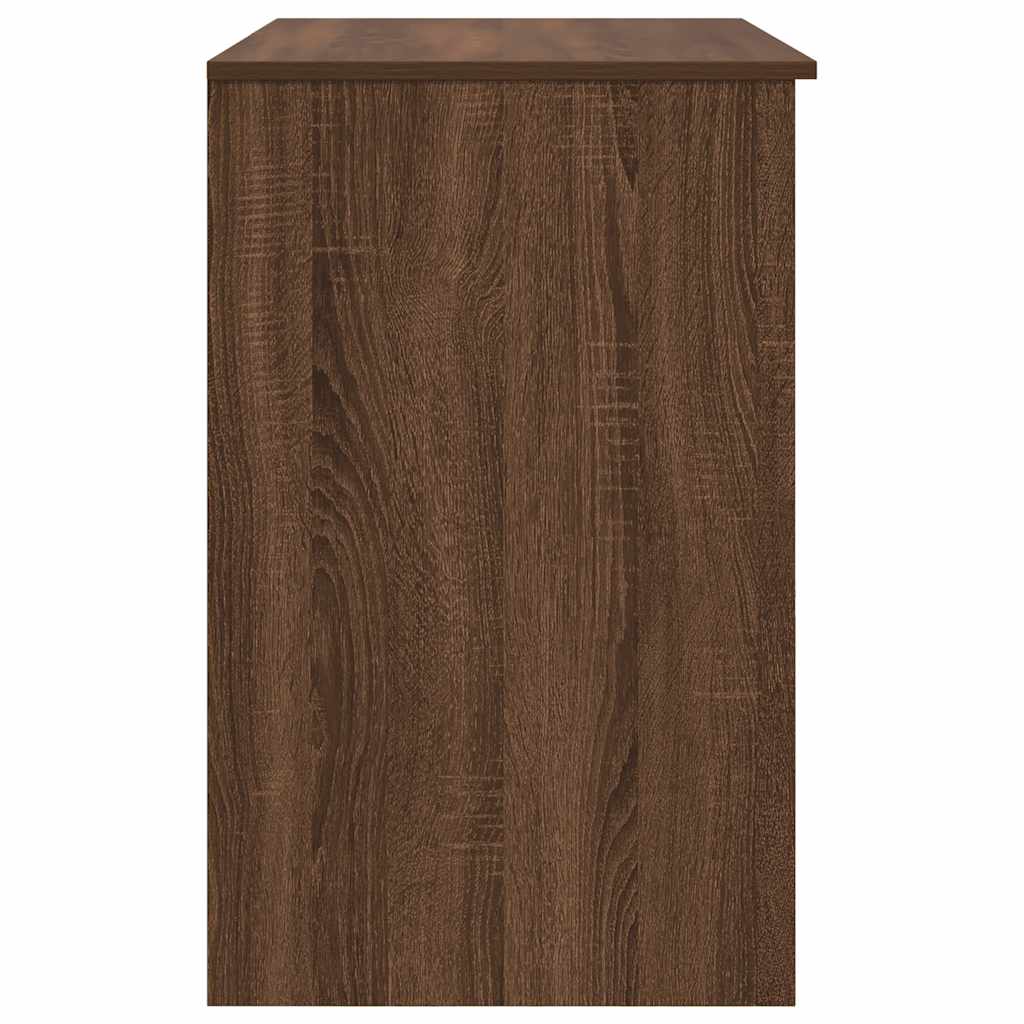 Compact Brown Oak Desk, Engineered Wood, 86x49x76 cm