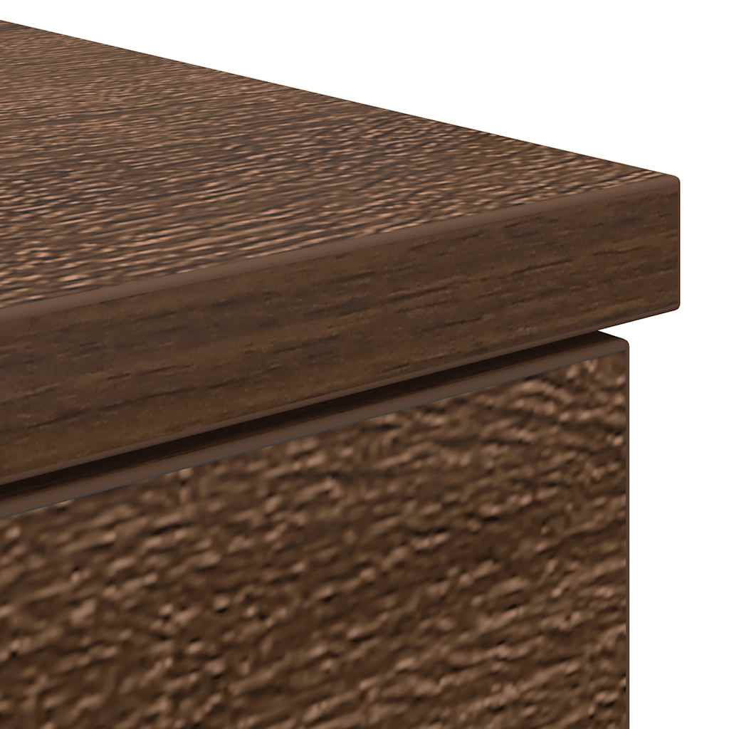 Compact Brown Oak Desk, Engineered Wood, 86x49x76 cm