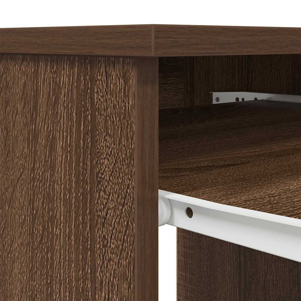 Compact Brown Oak Desk, Engineered Wood, 86x49x76 cm