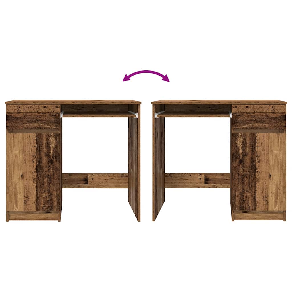 Vintage-Style Engineered Wood Desk, 86x49x76 cm, Classic Oak Finish