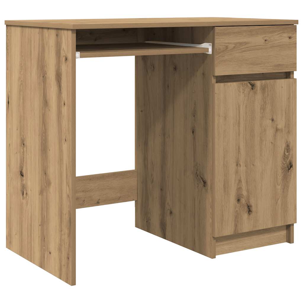 Oak Engineered Wood Desk - 86x49x76 cm | Desk Artisan Elegance