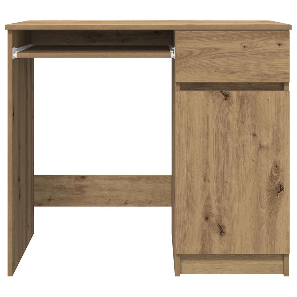 Oak Engineered Wood Desk - 86x49x76 cm | Desk Artisan Elegance