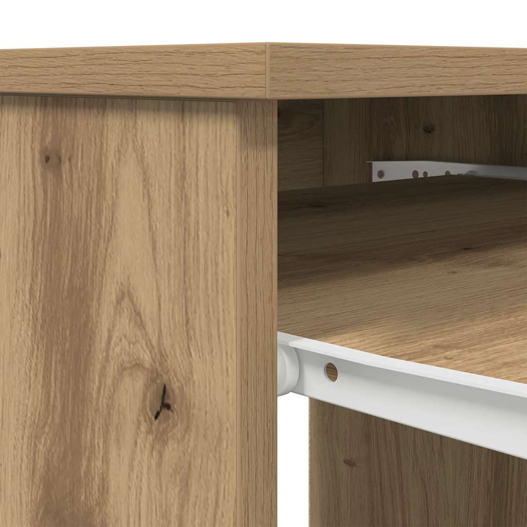 Oak Engineered Wood Desk - 86x49x76 cm | Desk Artisan Elegance