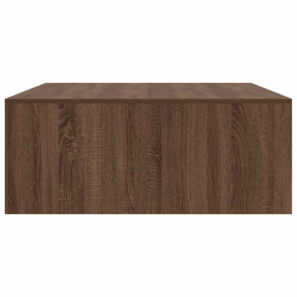 Coffee Table with Drawers Brown Oak 100x100x40 cm