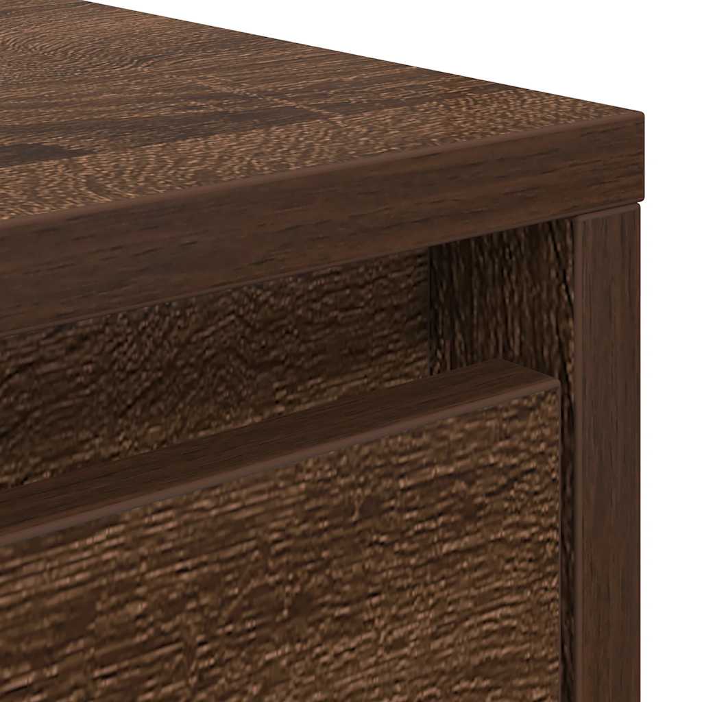 Coffee Table with Drawers Brown Oak 100x100x40 cm