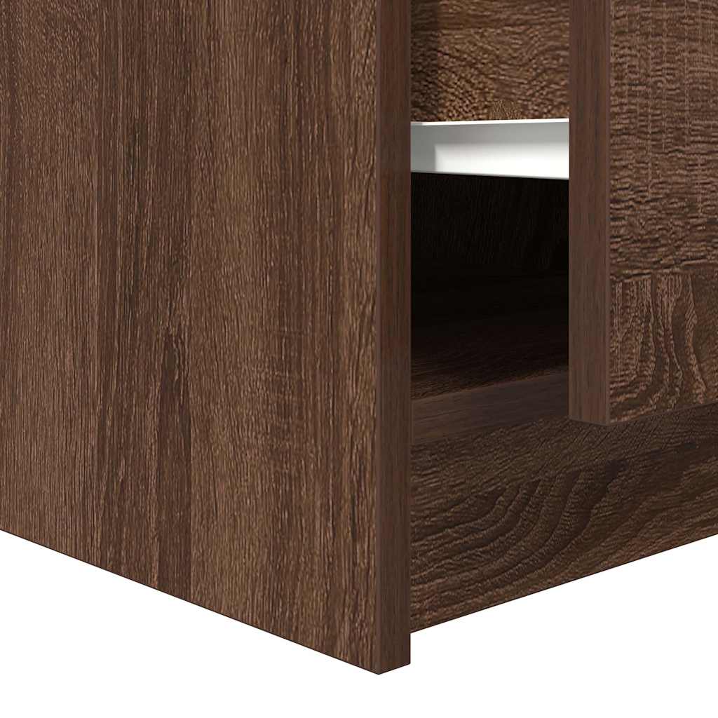 Coffee Table with Drawers Brown Oak 100x100x40 cm