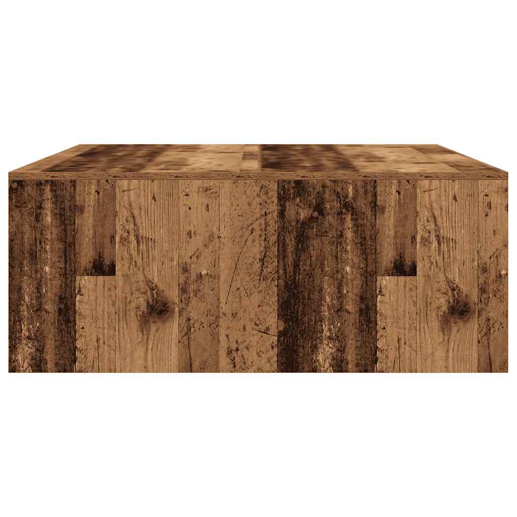 Coffee Table with Drawers Old Wood 100x100x40 cm