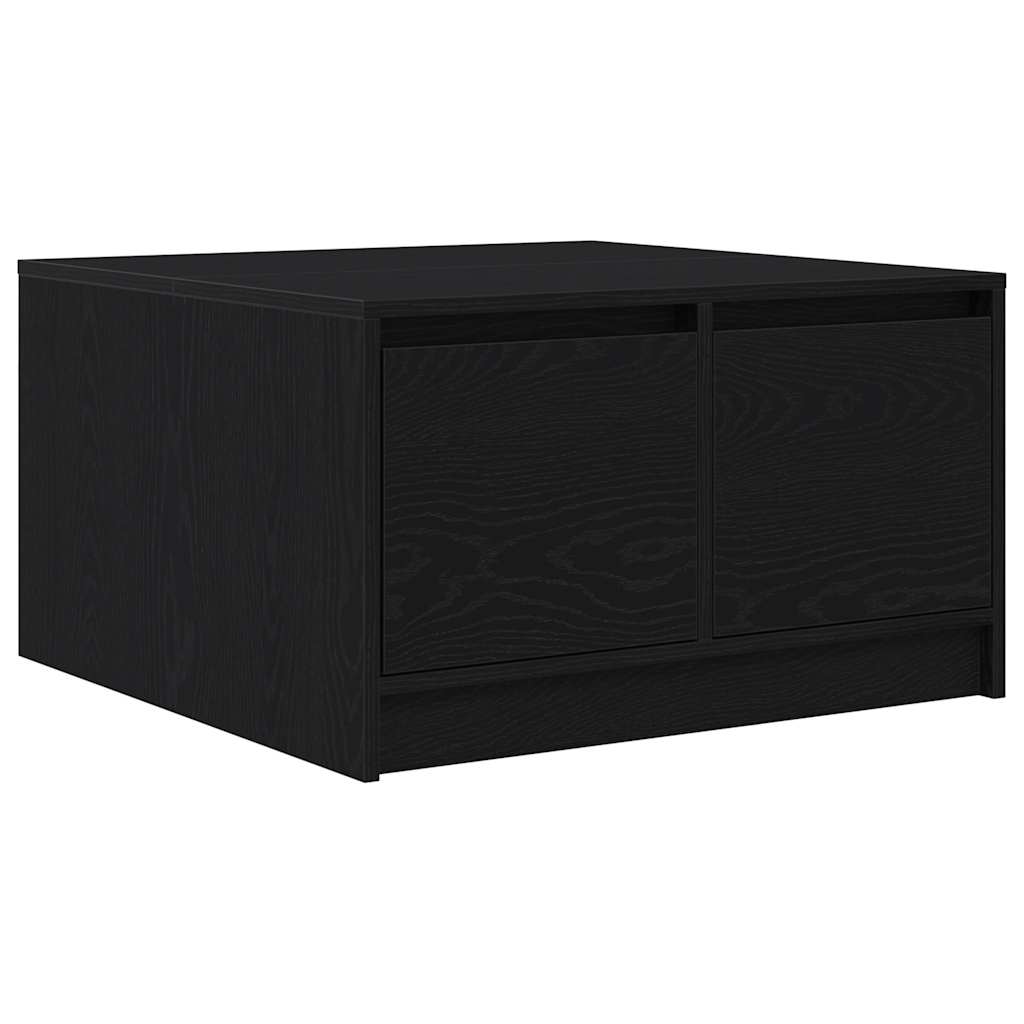 Coffee Table with Drawers Black Oak 70.5x70x40 cm