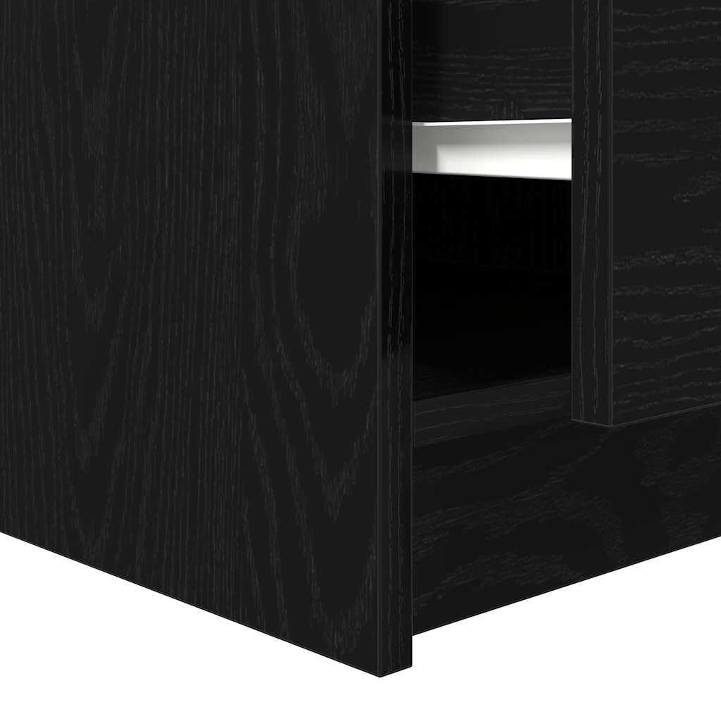Coffee Table with Drawers Black Oak 70.5x70x40 cm