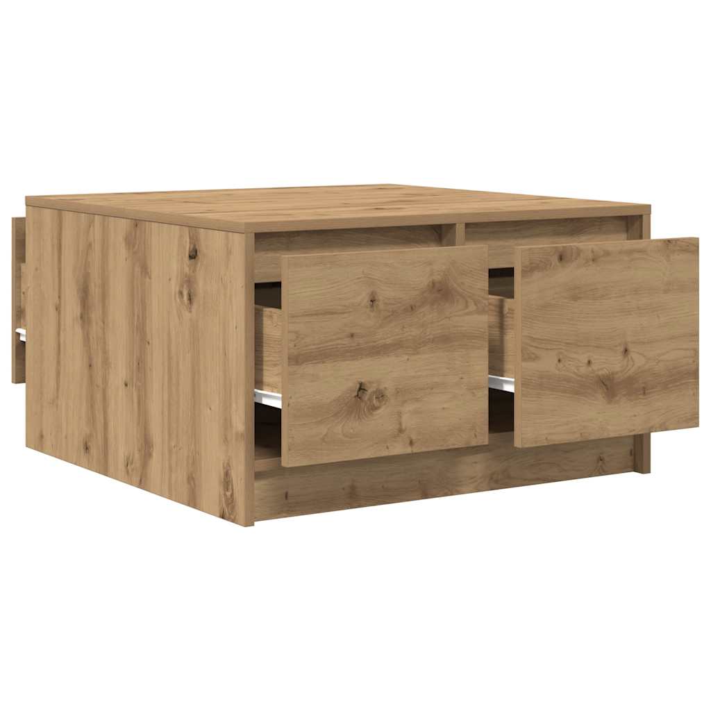 Coffee Table with Drawers Artisan Oak 70.5x70x40 cm