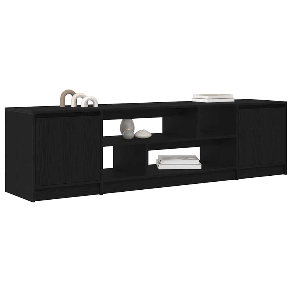 TV Cabinet Black Oak 188.5x41x50 cm Engineered Wood