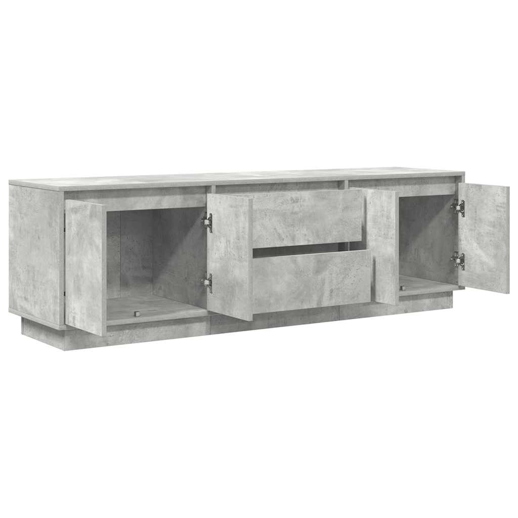 TV Cabinet with LED Lights Concrete Grey 160.5x41x50 cm