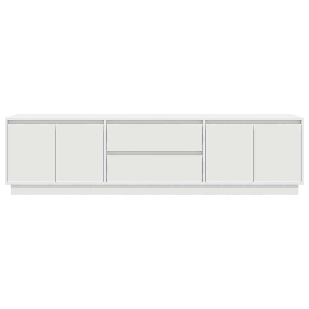 TV Cabinet with LED Lights White 193.5x41x50 cm