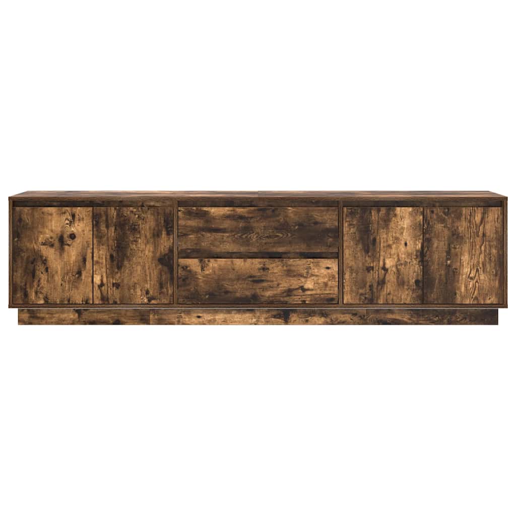 TV Cabinet with LED Lights Smoked Oak 193.5x41x50 cm