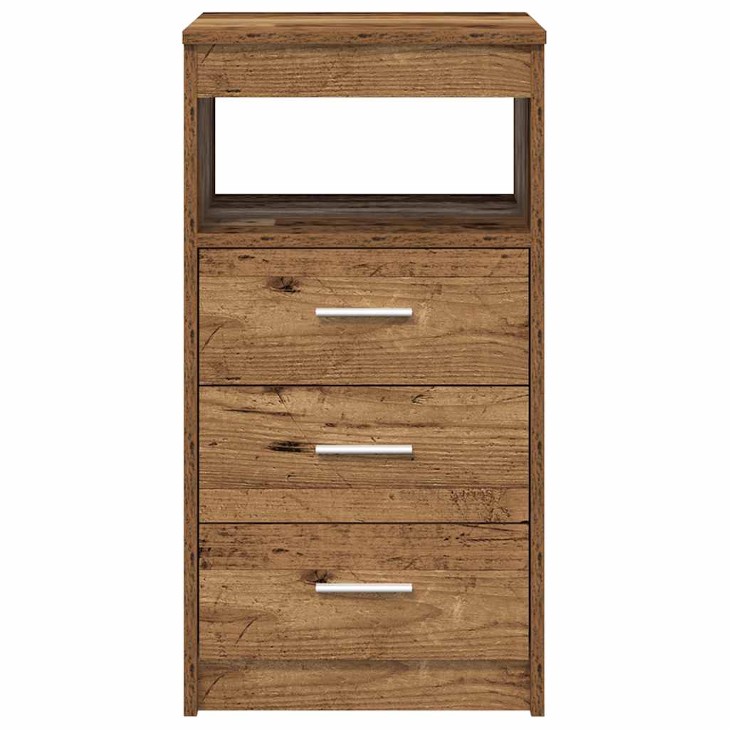 Vintage Engineered Wood Desk with Cabinet – Rustic Charm