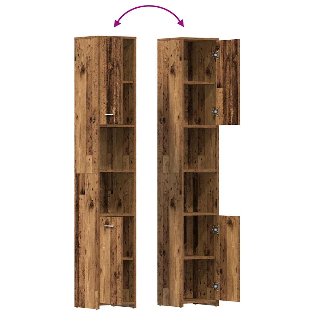 Rustic Bathroom Cabinet - 30x30x183.5 cm - Engineered Old Wood