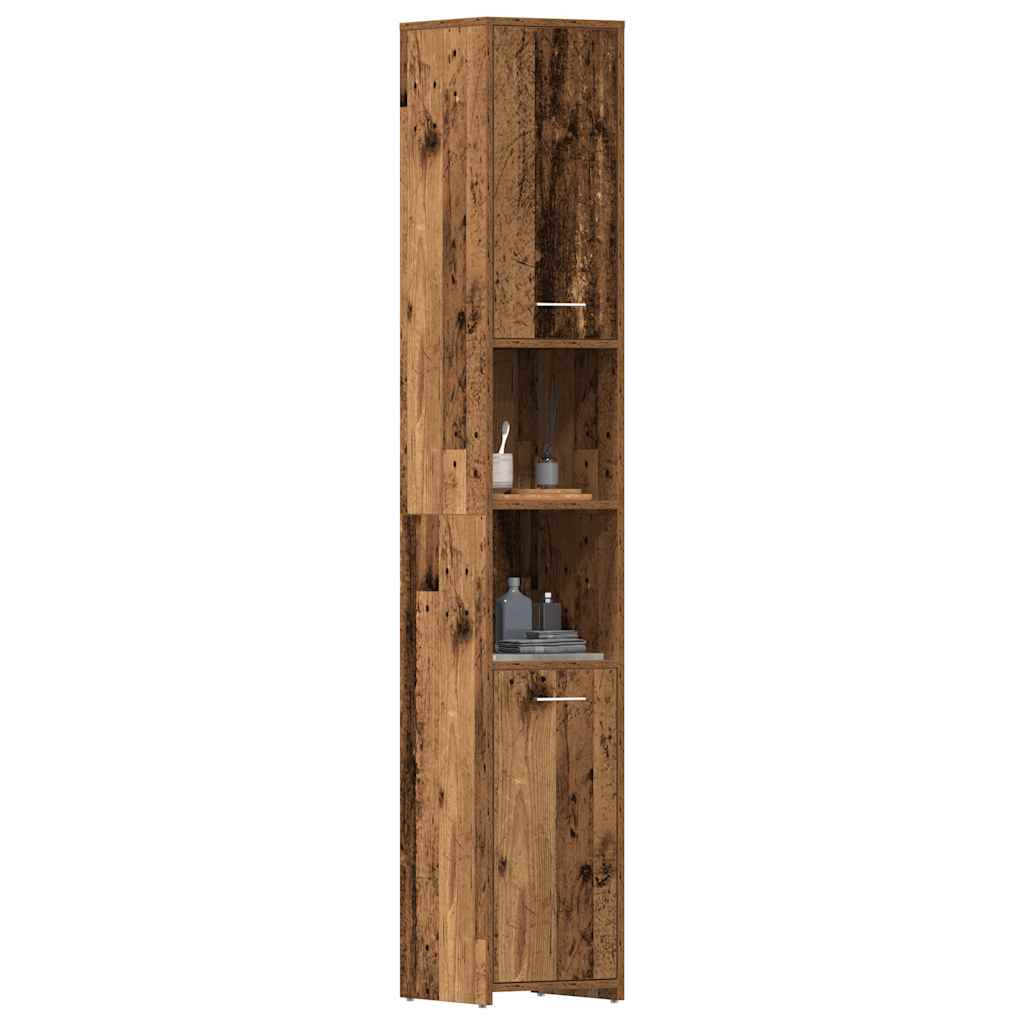 Rustic Bathroom Cabinet - 30x30x183.5 cm - Engineered Old Wood