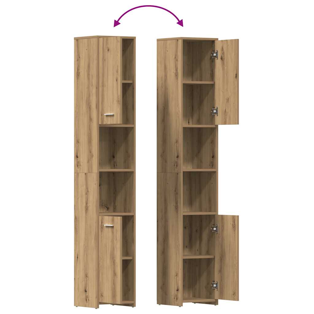 Artisan Oak Bathroom Cabinet 30x30x183.5 cm - Engineered Wood