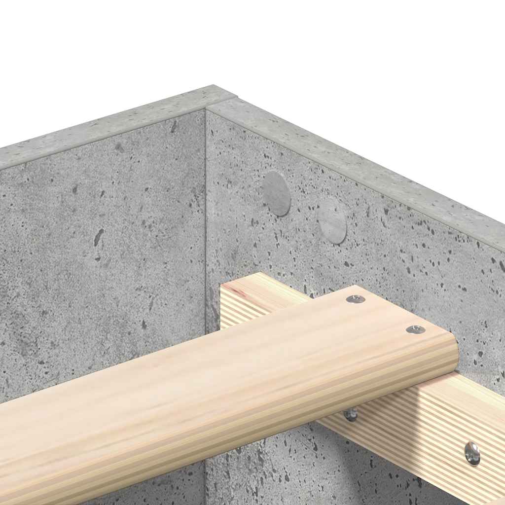 Bed Frame No Mattress Concrete Grey 100x200 cm Engineered Wood