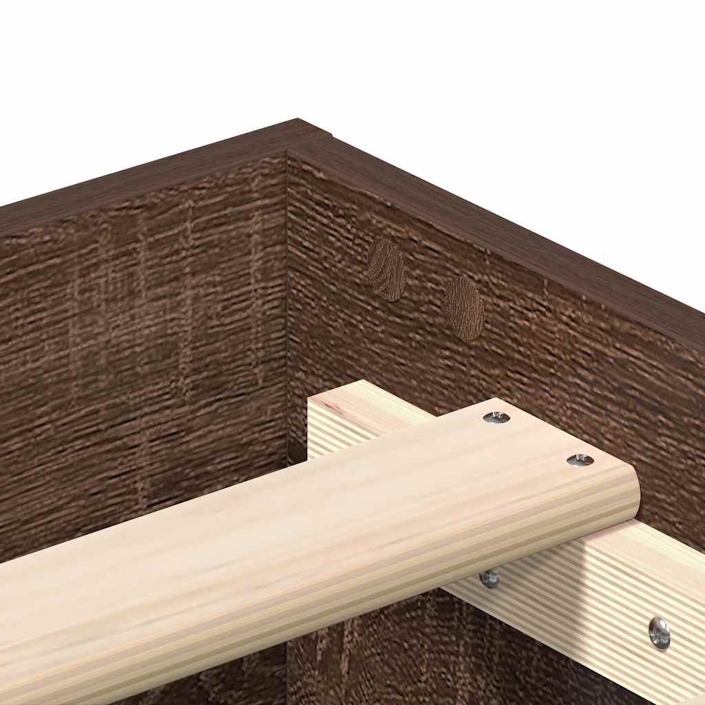 Bed Frame No Mattress Brown Oak 90x200 cm Engineered Wood