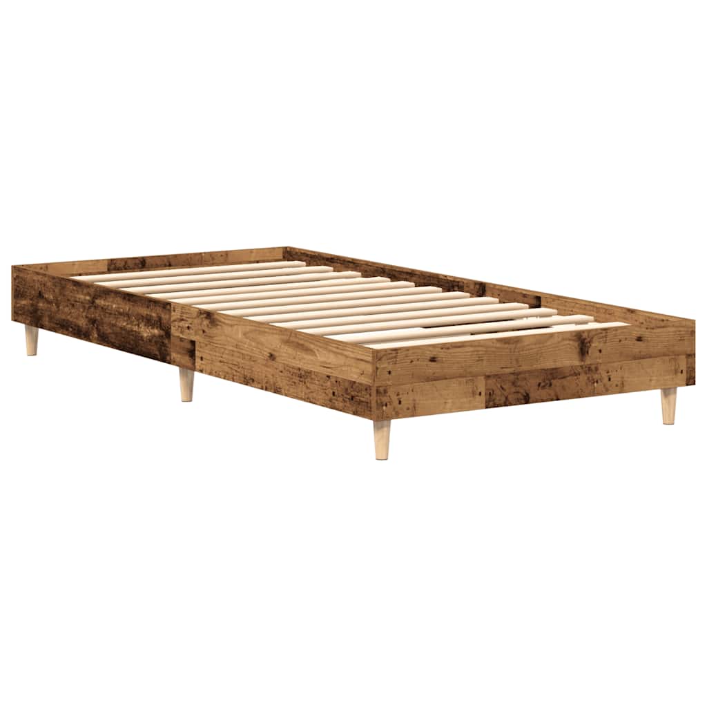 Bed Frame No Mattress Old Wood 90x190 cm Single Engineered Wood
