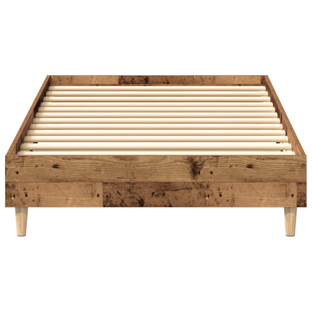 Bed Frame No Mattress Old Wood 90x190 cm Single Engineered Wood
