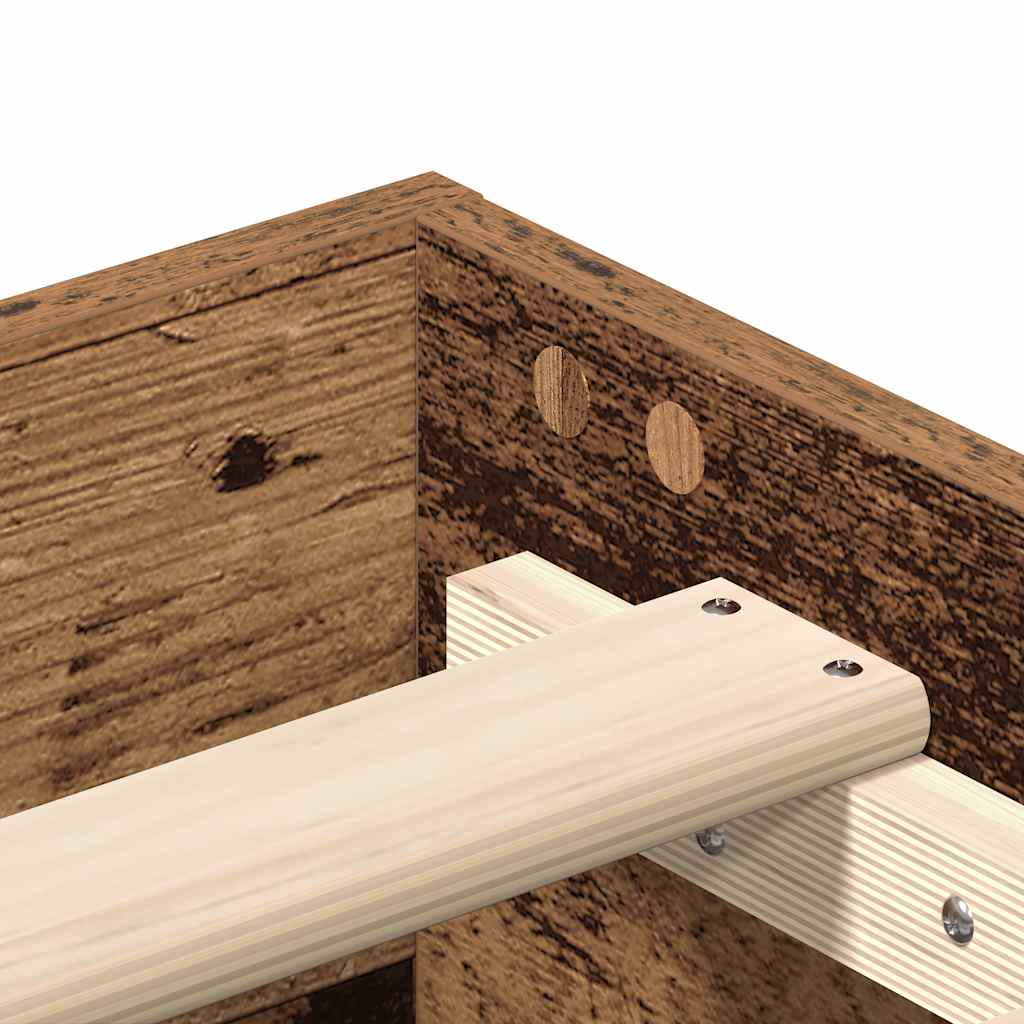 Bed Frame No Mattress Old Wood 90x190 cm Single Engineered Wood