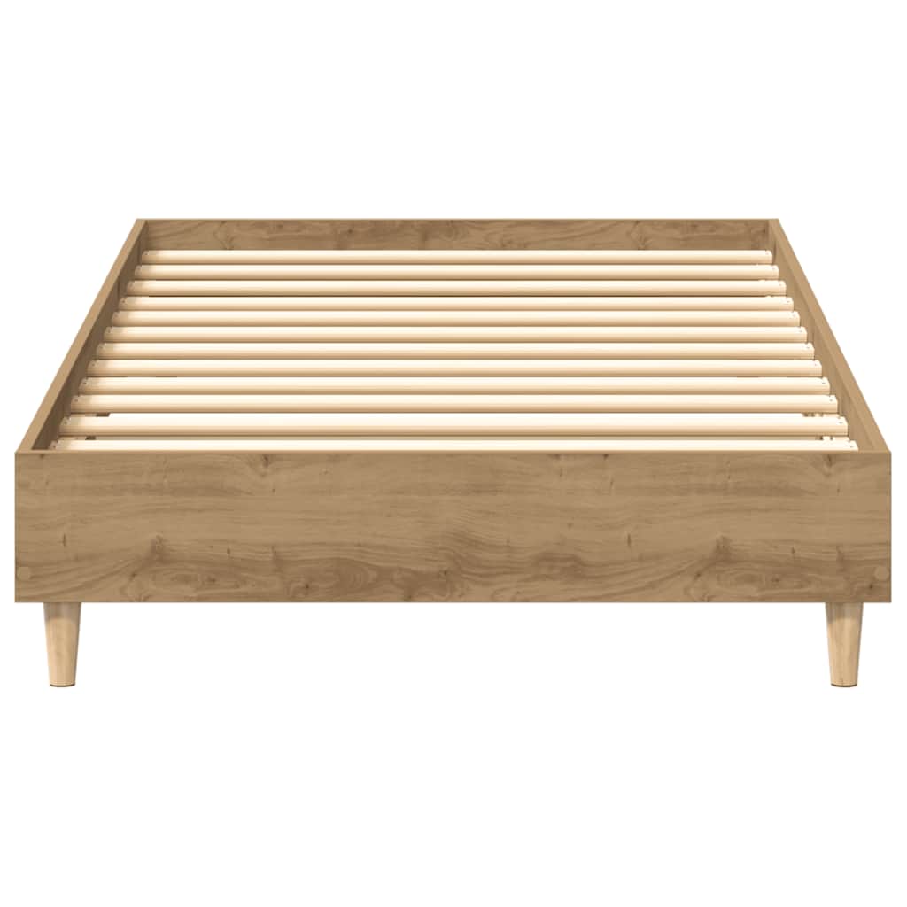Bed Frame No Mattress Artisan Oak 90x190 cm Single Engineered Wood